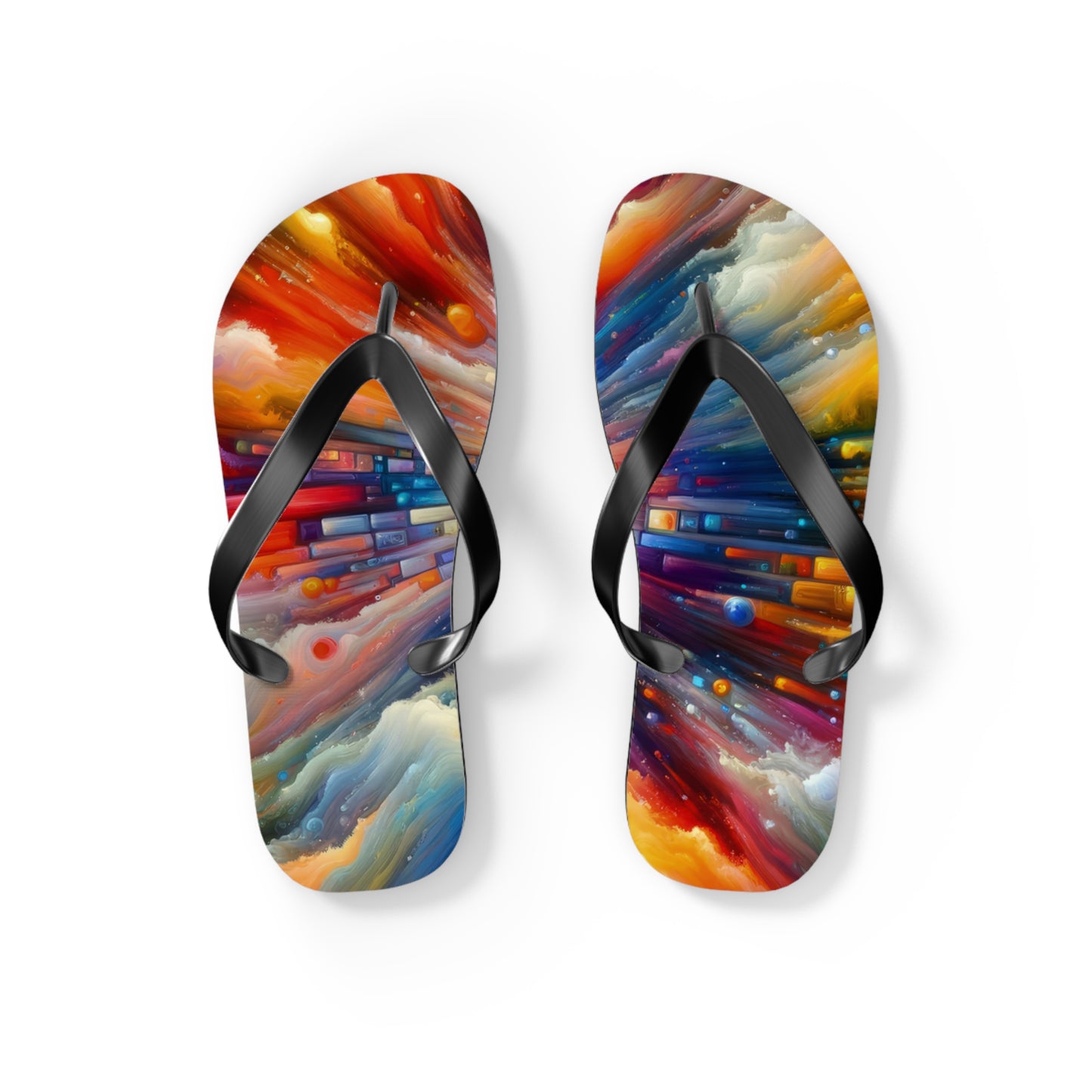 Kaleidoscopic Tachism Breath Flip Flops