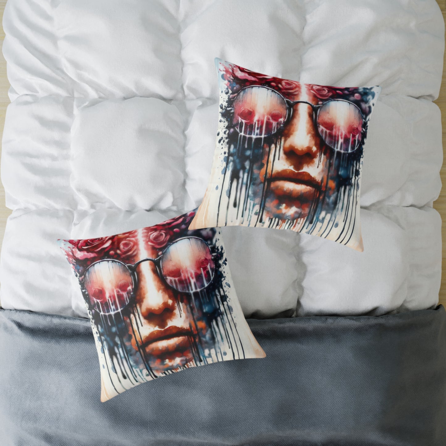 Perception Cleansing Tachism Spun Polyester Pillow