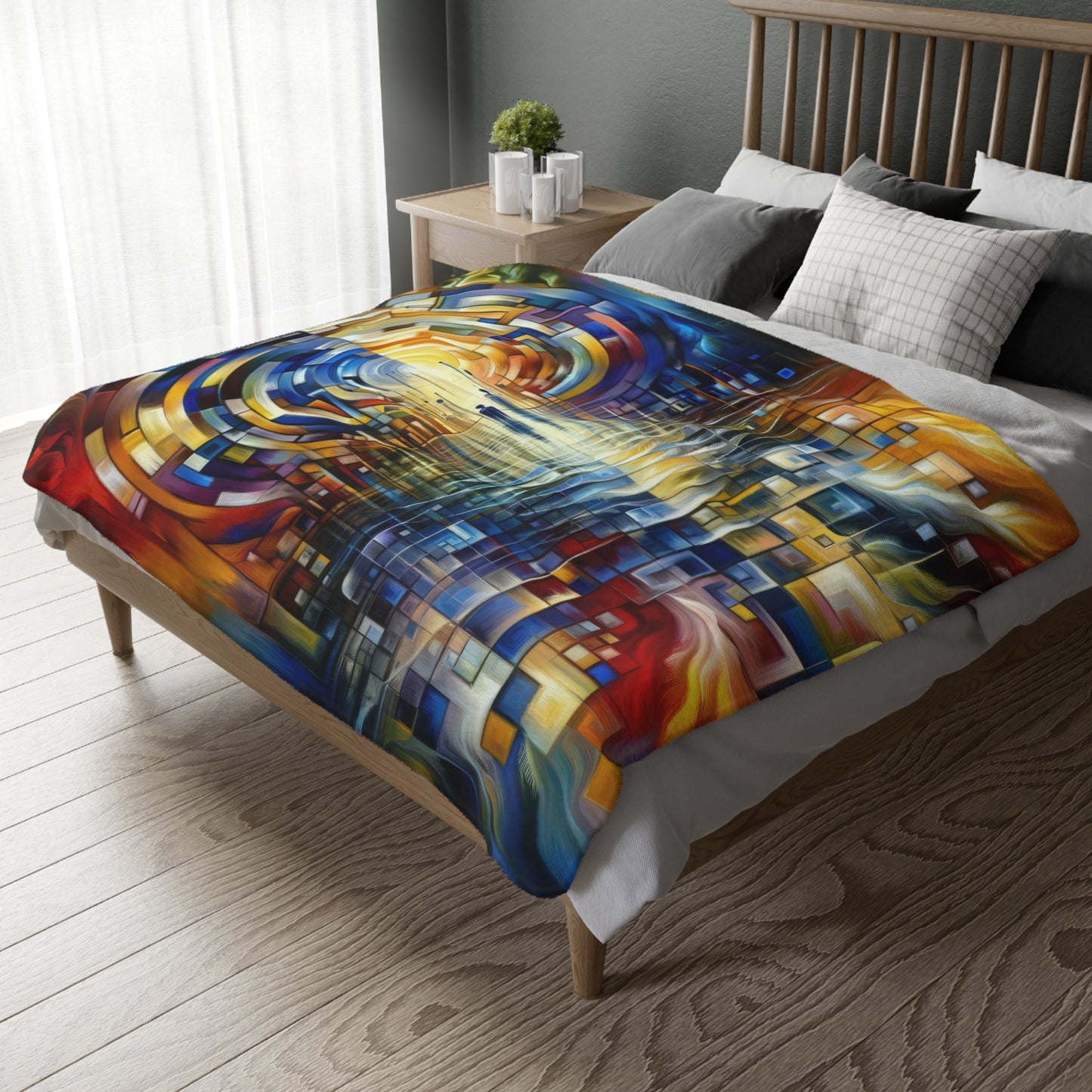 Collective Gesture Echelons Velveteen Microfiber Blanket (Two-sided print)