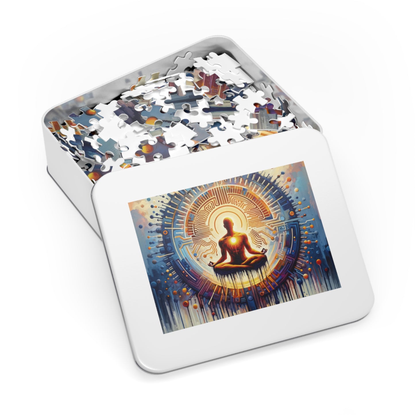 Meditative Technological Fusion Jigsaw Puzzle (30, 110, 252, 500,1000-Piece)