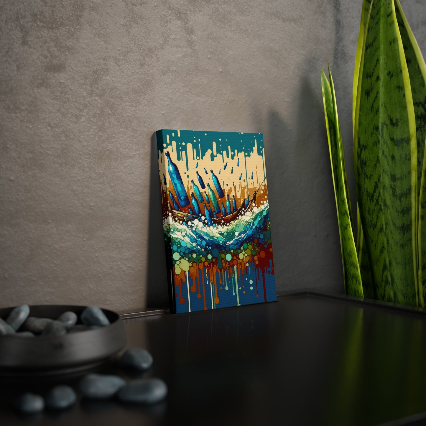 Oceanic Bottle Rescue Canvas Photo Tile