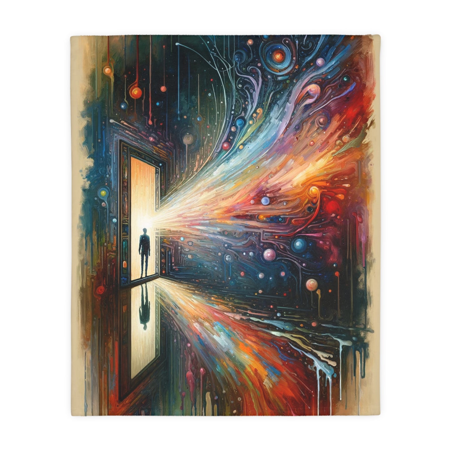 Mirror Wholeness Tachism Velveteen Microfiber Blanket (Two-sided print)