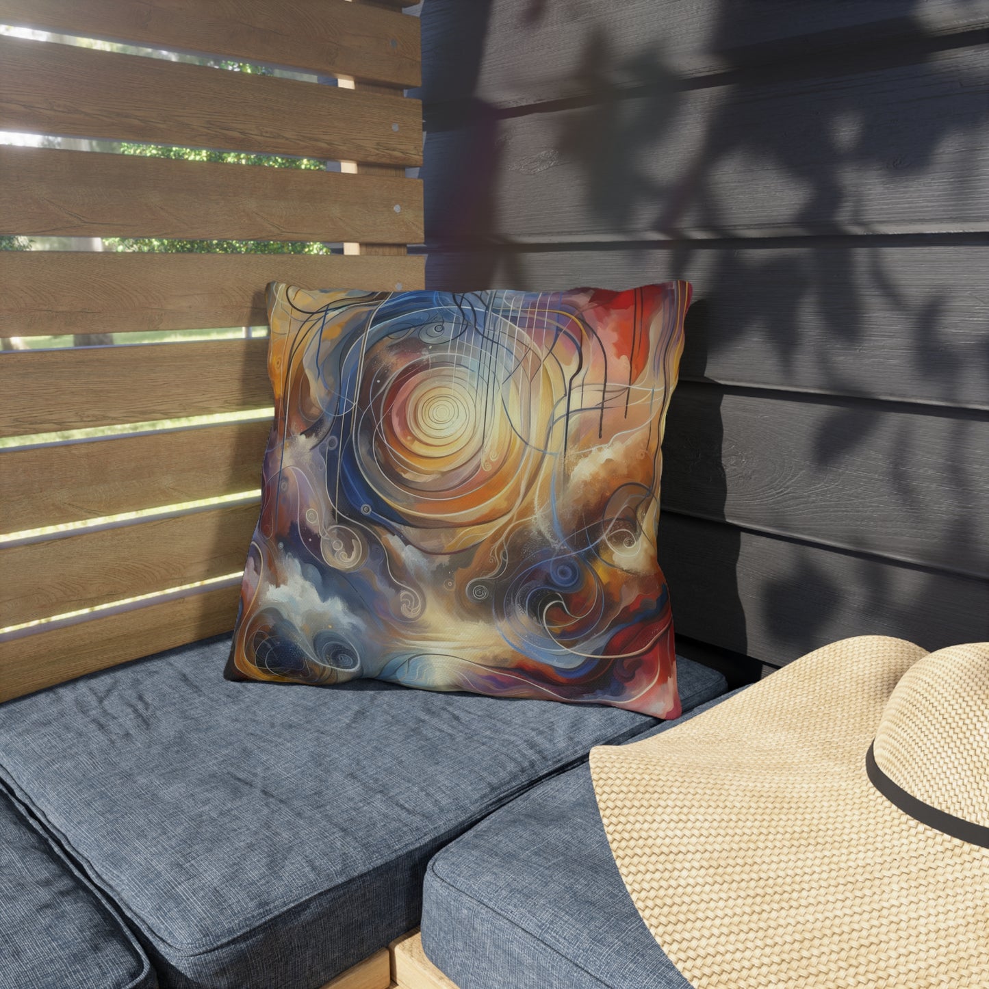 Presence Anchored Tachism Outdoor Pillows