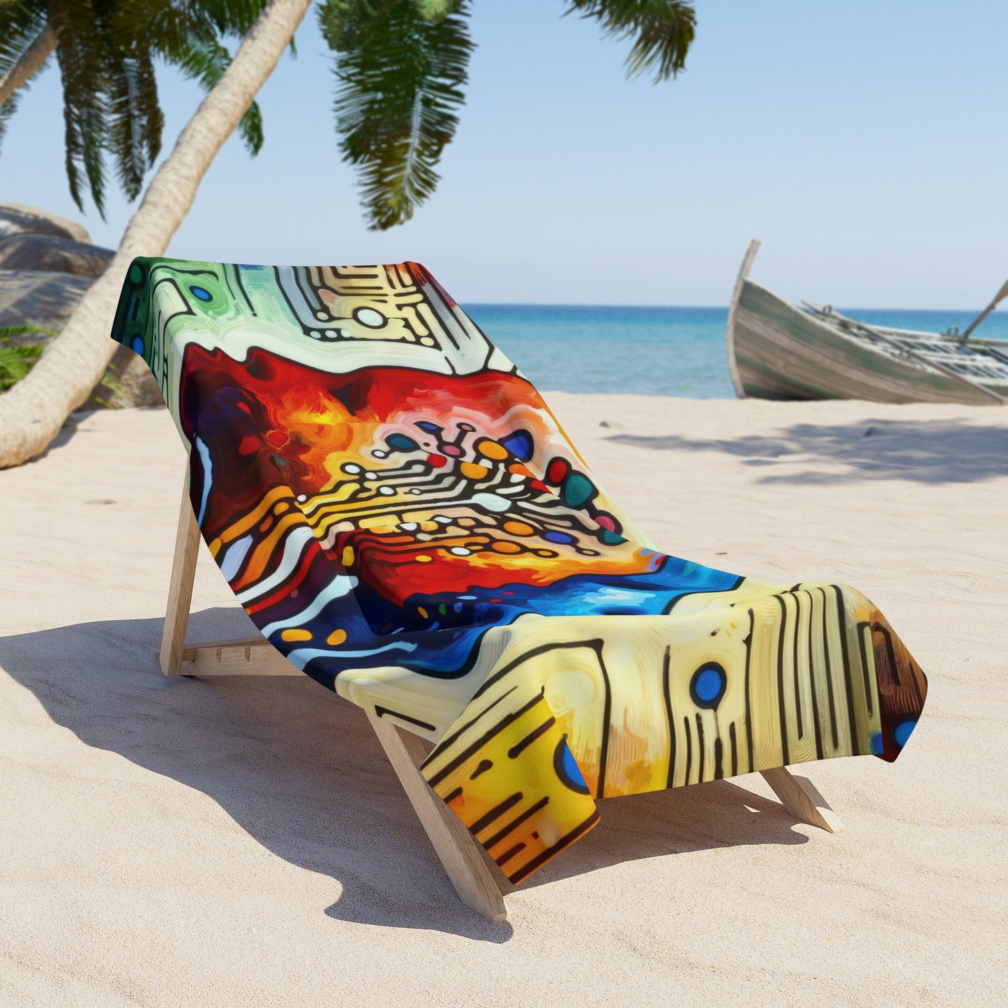 Empathetic Connection Abstract Beach Towel