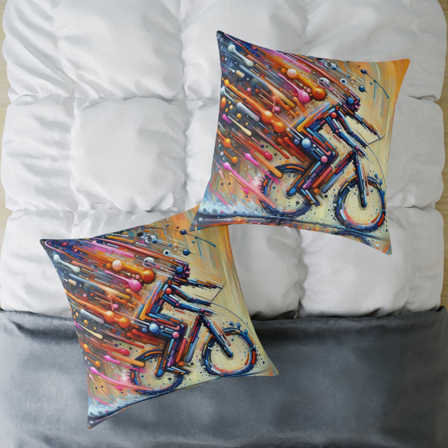 Vibrant Dynamic Sovereignty Spun Polyester Pillow