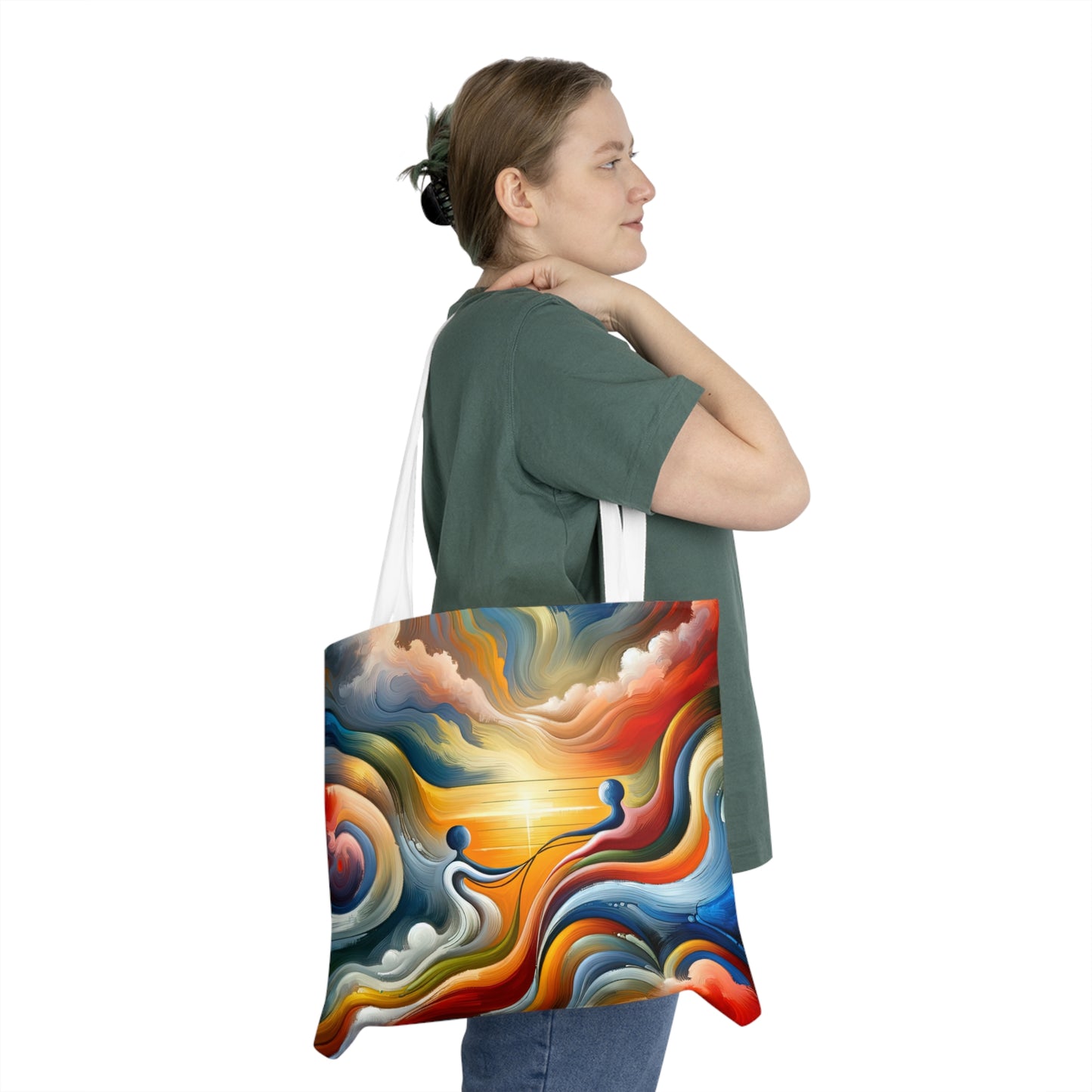Empathetic Lifeline Abstract Shoulder Tote Bag (AOP)