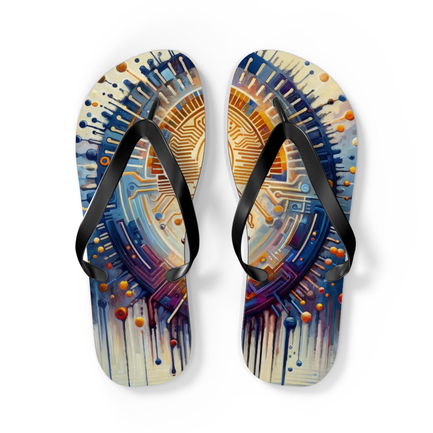 Meditative Technological Fusion Flip Flops