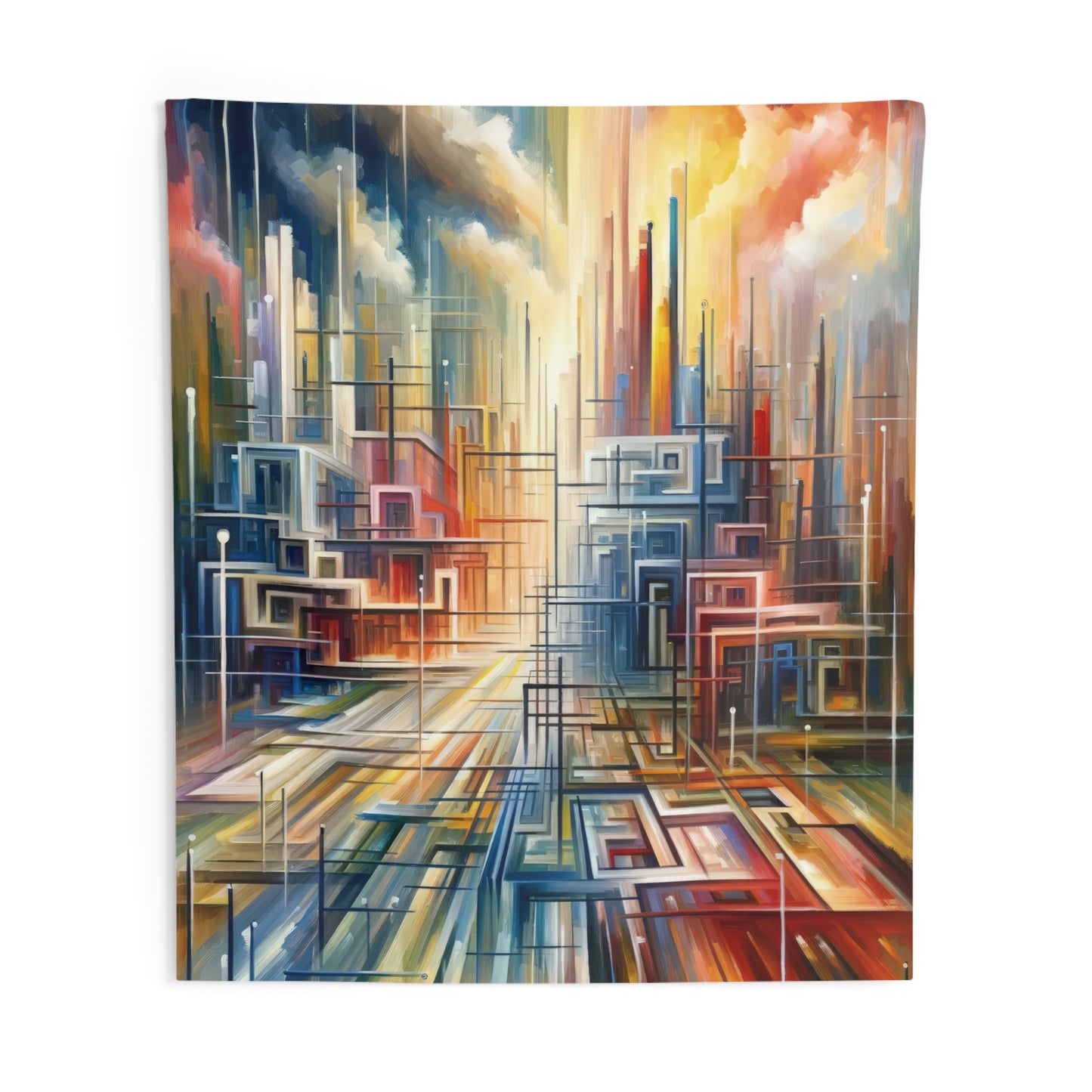 Urban Flow Interconnectedness Indoor Wall Tapestries