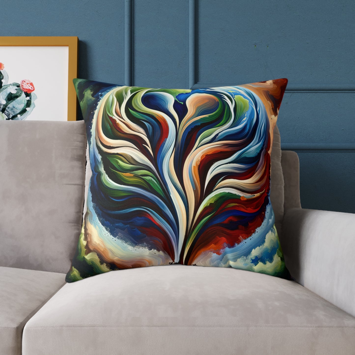 Interconnected Earth Advocates Spun Polyester Pillow