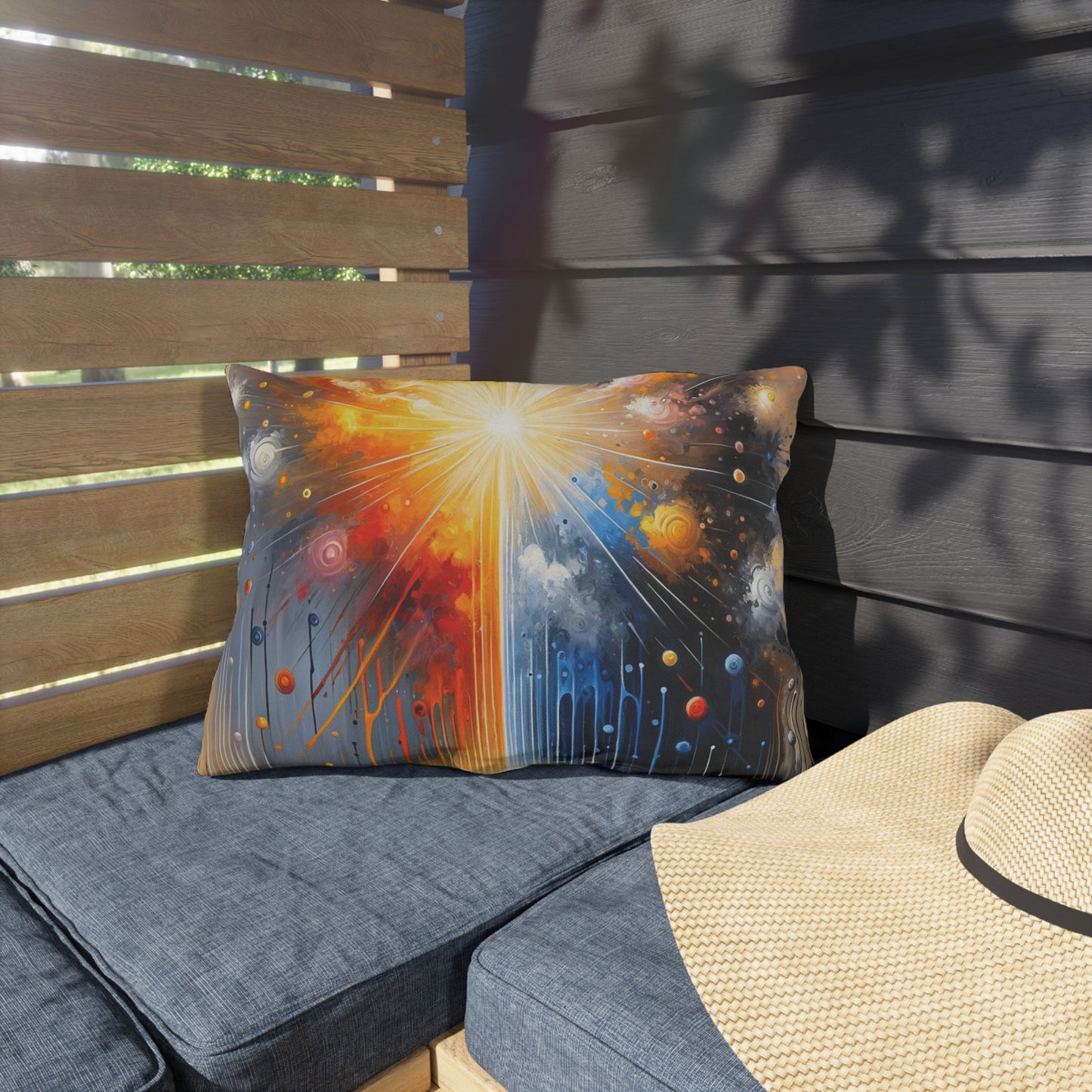 Luminous Abstract Tachism Outdoor Pillows
