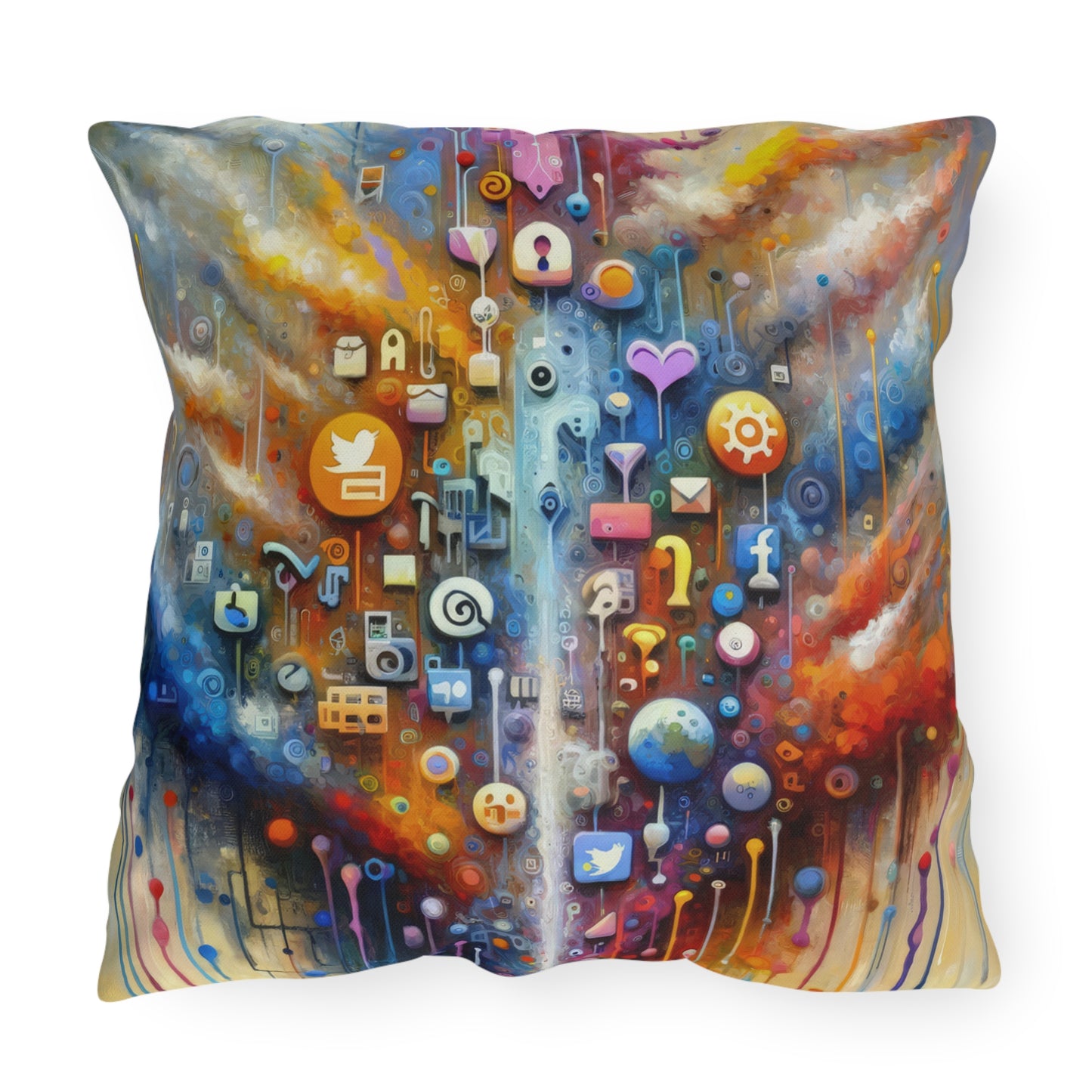 Digital Essence Revelation Outdoor Pillows