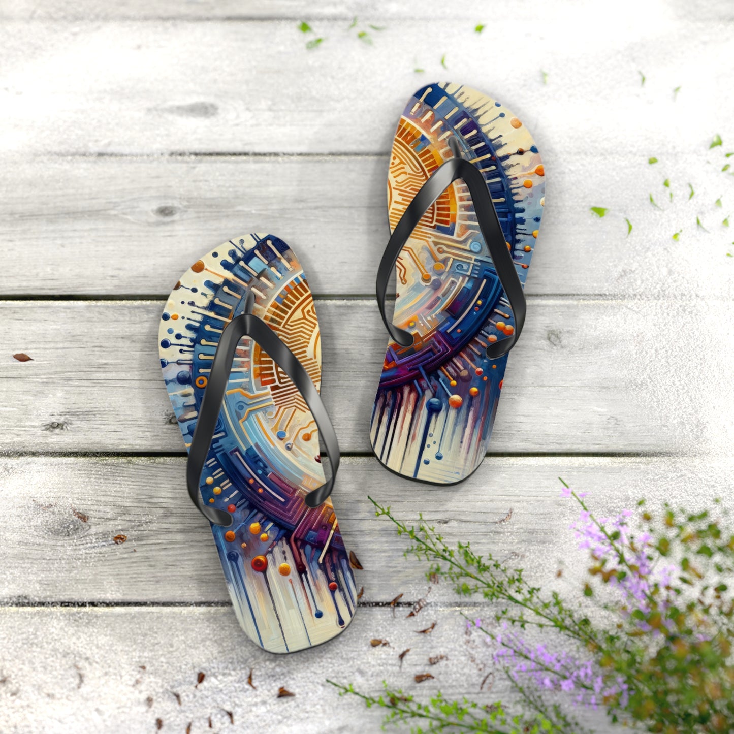 Meditative Technological Fusion Flip Flops