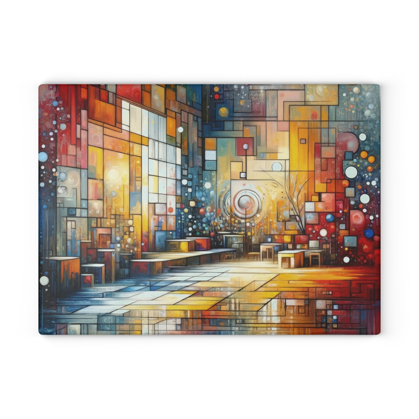 Reflective Habitation Art Glass Cutting Board