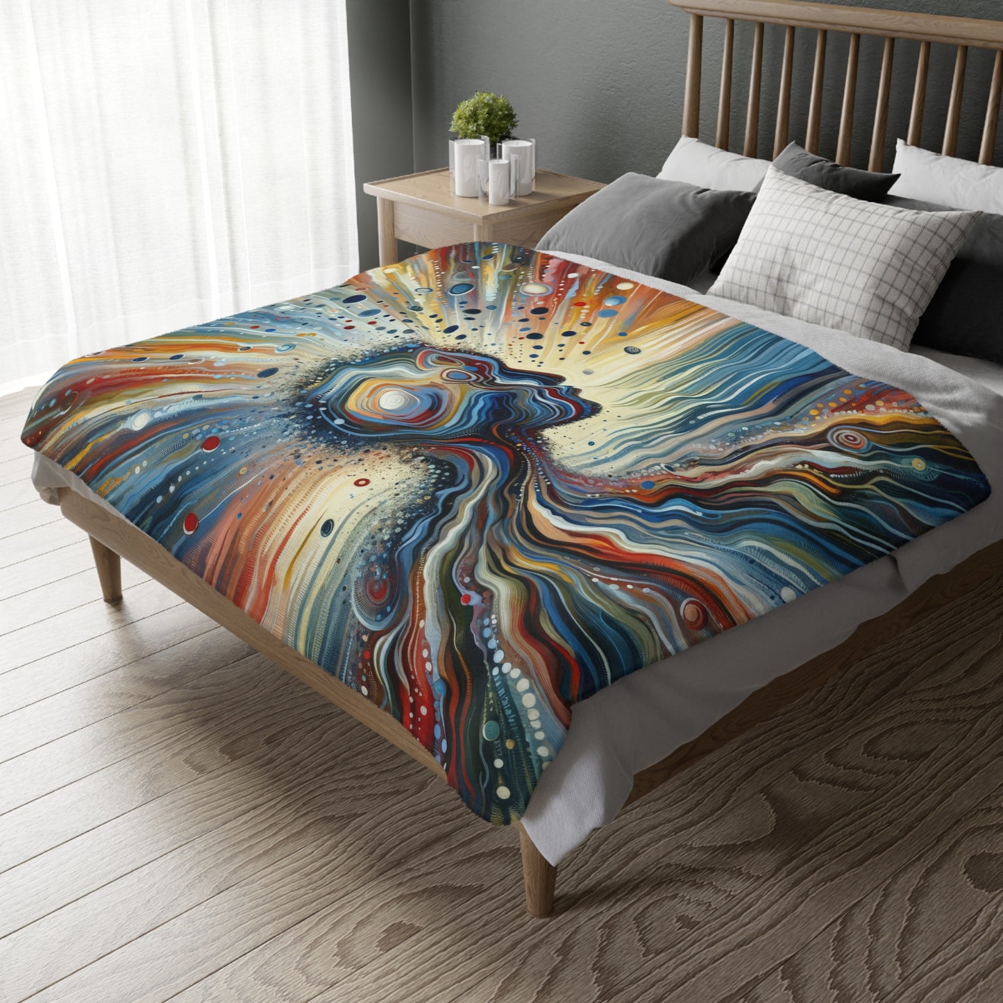 Conscious Ripple Influence Velveteen Microfiber Blanket (Two-sided print)