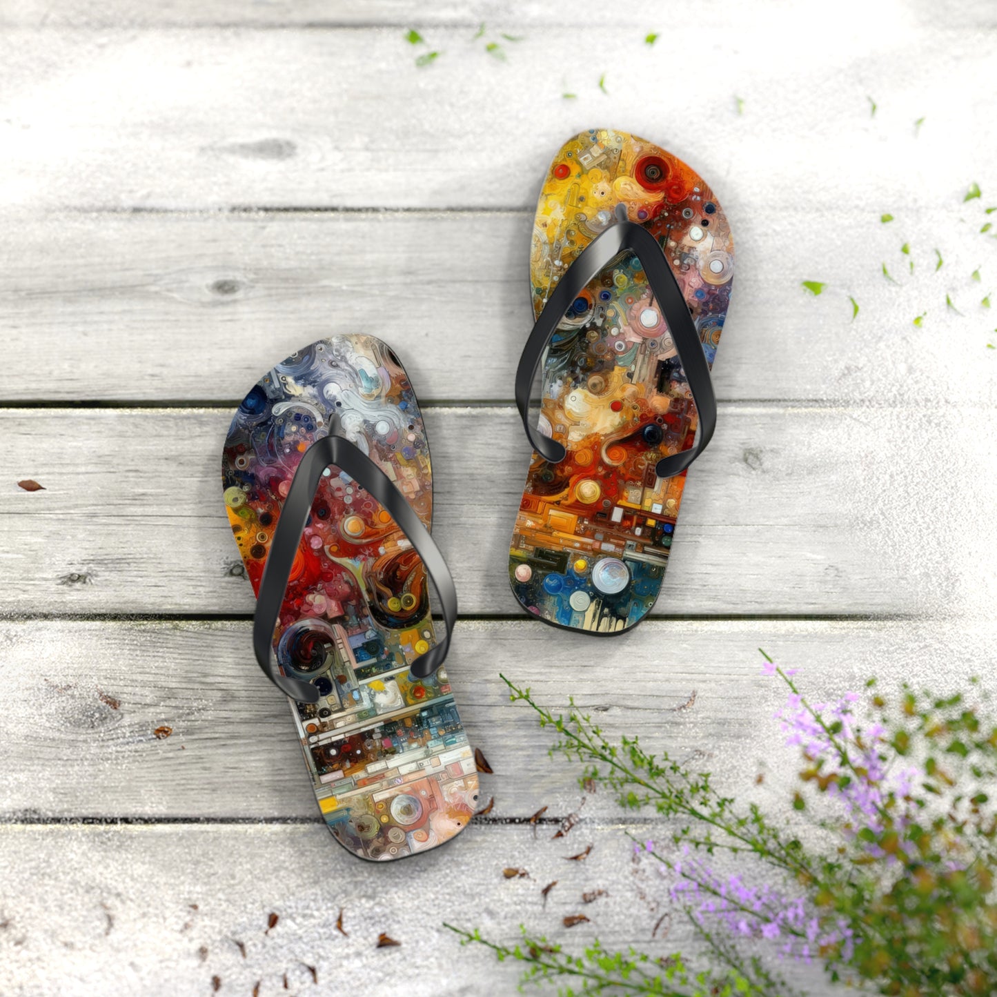 Perception Mosaic Abstract Flip Flops