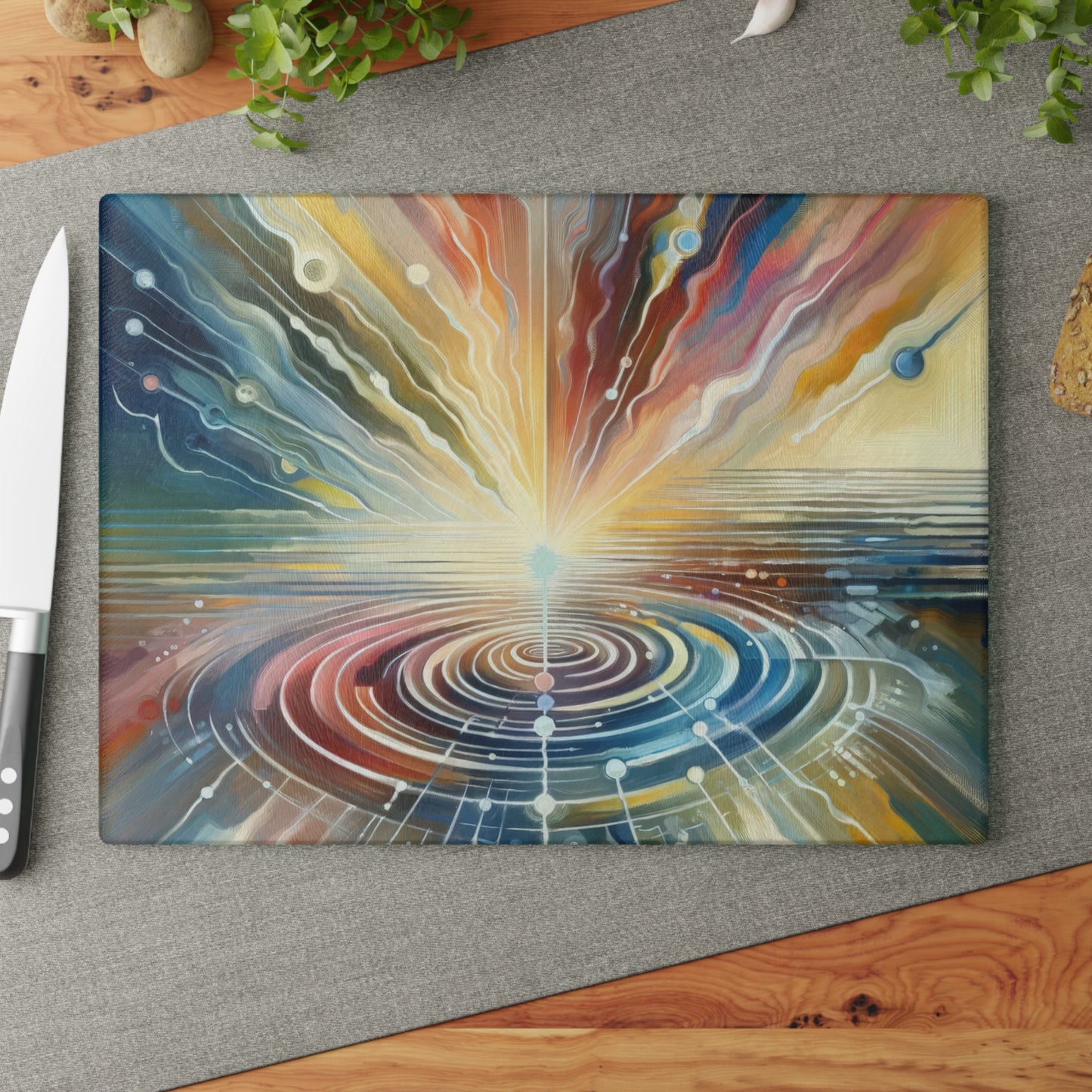 Rippling Community Dynamics Glass Cutting Board