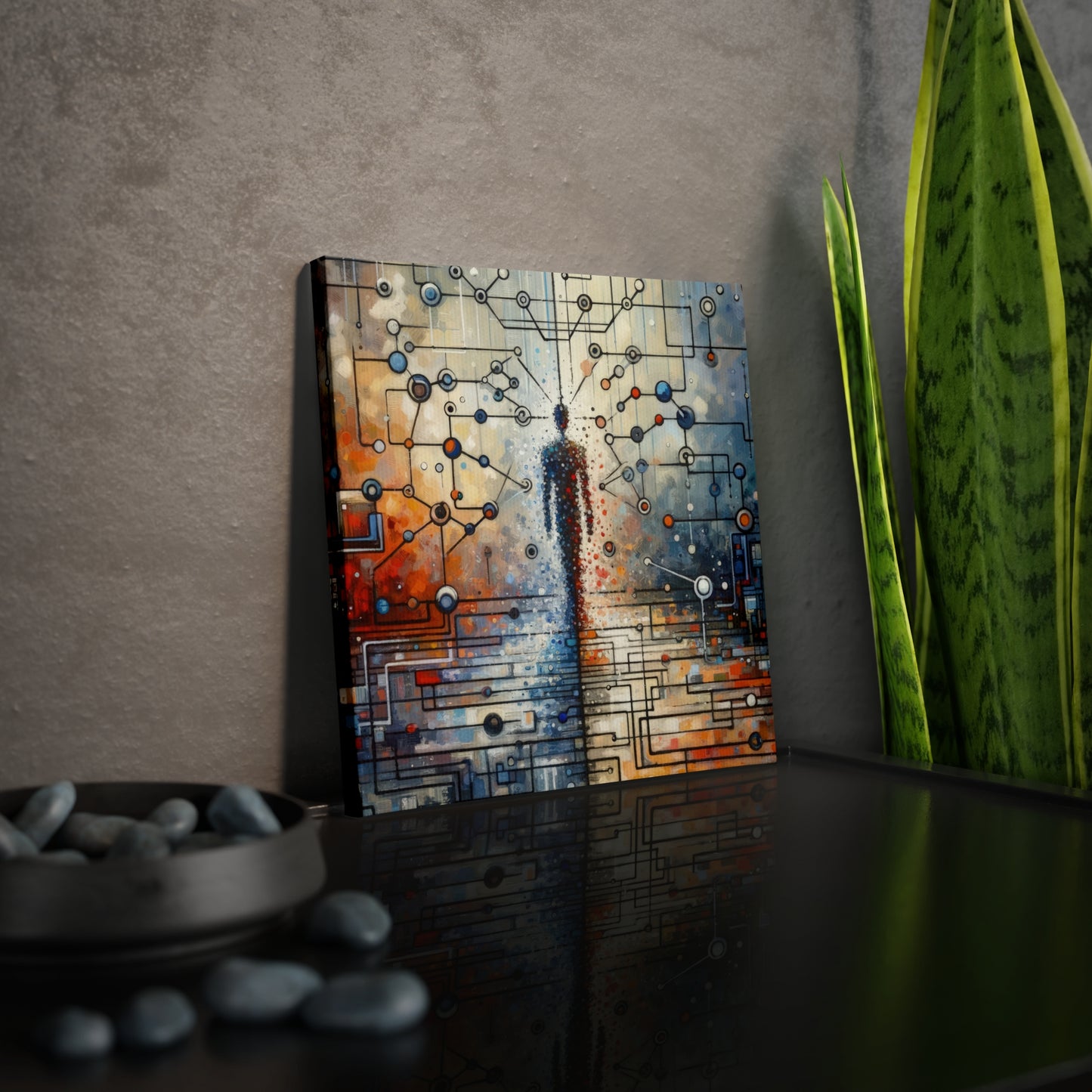Technological Connectivity Bridge Canvas Photo Tile