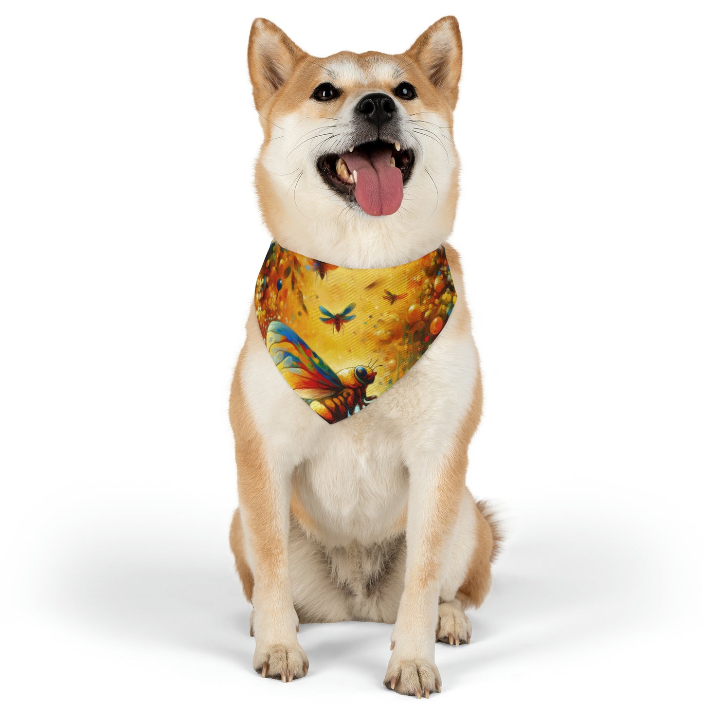 Seasonal Cicada Vibrance Pet Bandana Collar