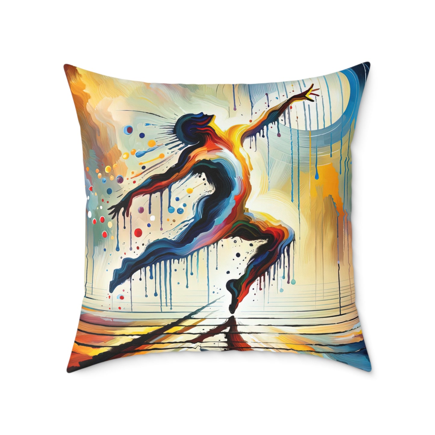 Expressive Dance Reflection Spun Polyester Pillow