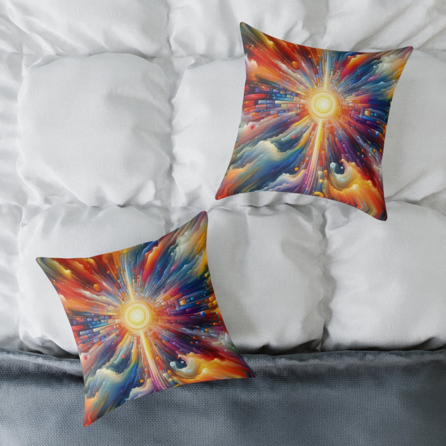 Kaleidoscopic Tachism Breath Spun Polyester Pillow