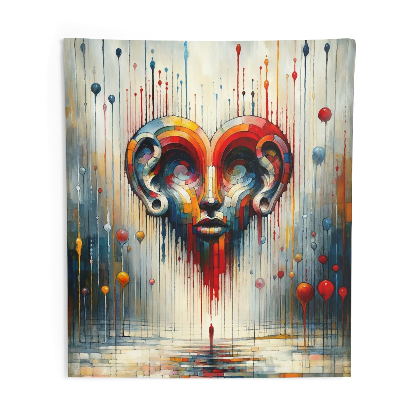 Ears Heart Expression Indoor Wall Tapestries