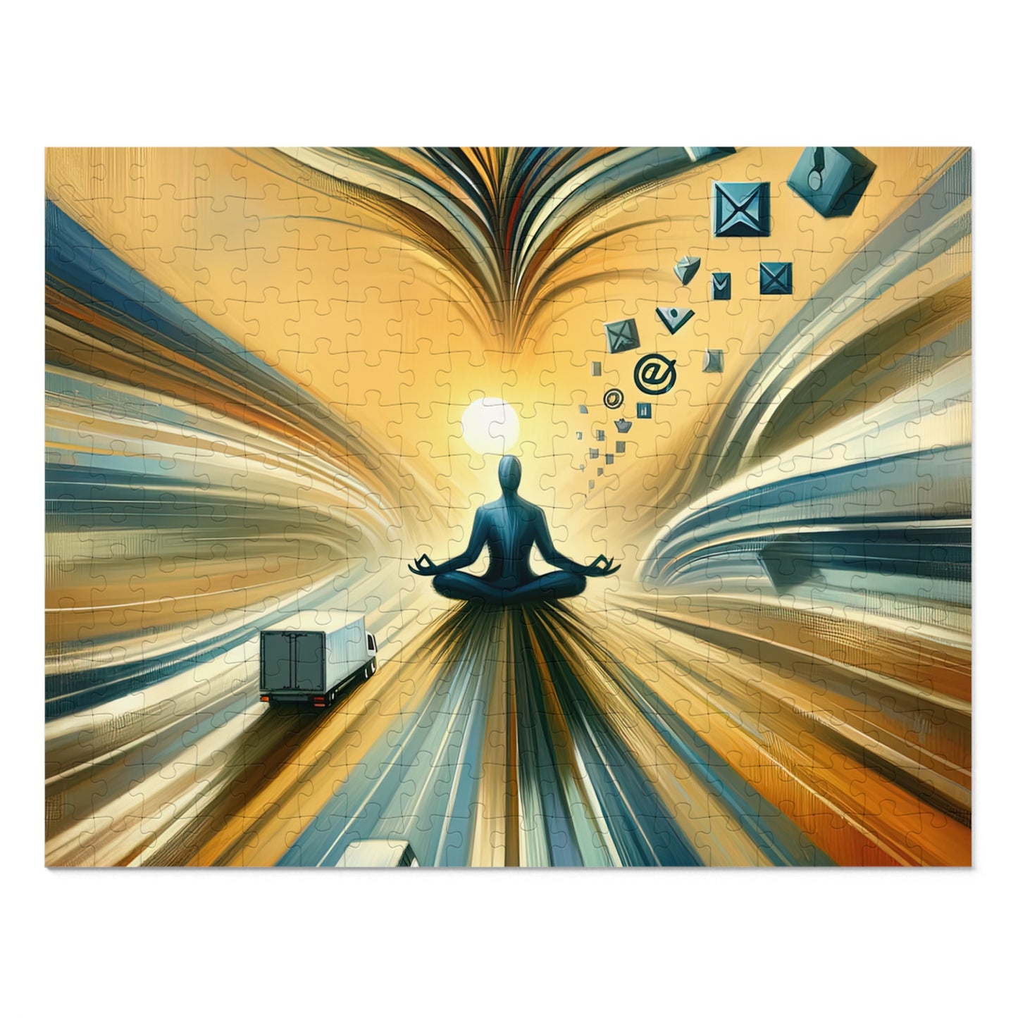 Meditative Commute Flow Jigsaw Puzzle (30, 110, 252, 500,1000-Piece)