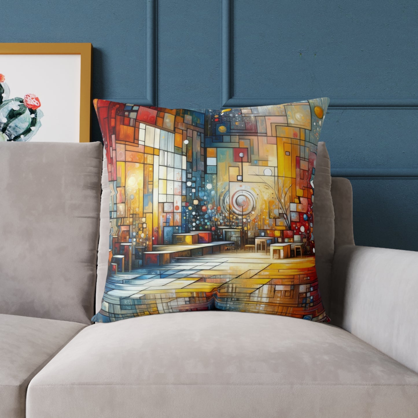Reflective Habitation Art Spun Polyester Pillow