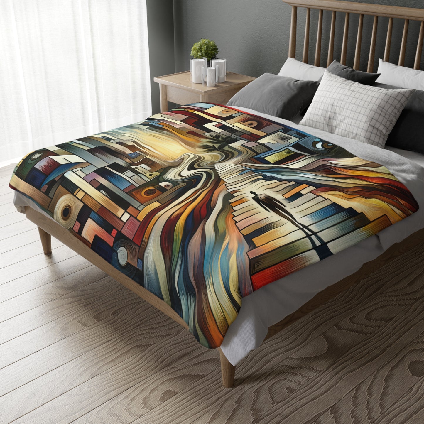 Relatable Journey Abstraction Velveteen Microfiber Blanket (Two-sided print)