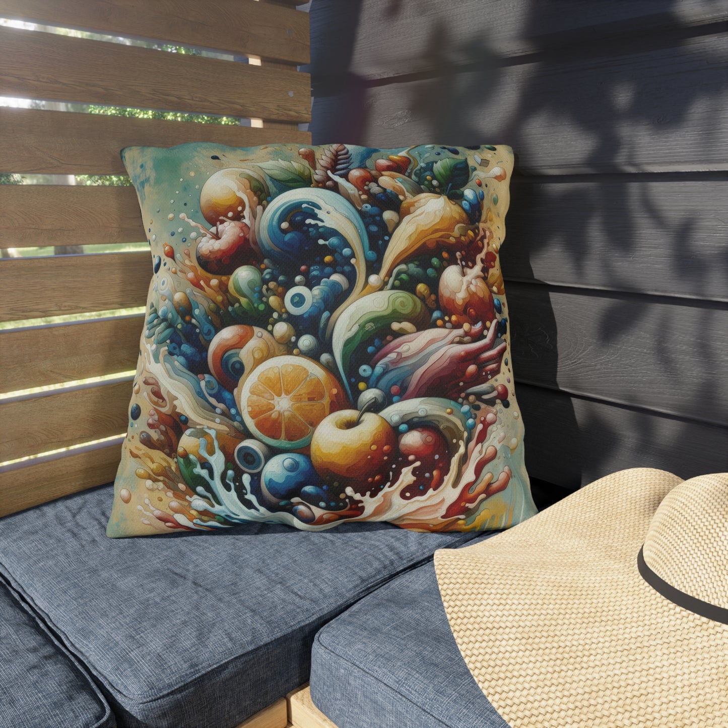 Nourishing Tachism Symphony Outdoor Pillows