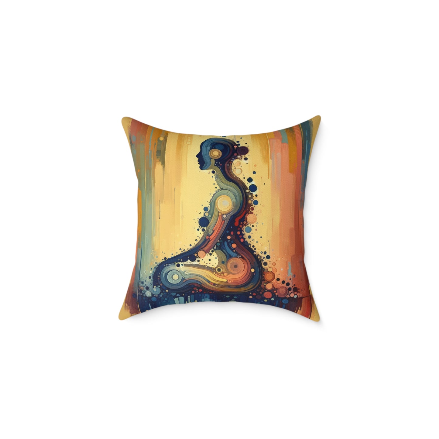 Patience Essence Tachism Spun Polyester Pillow