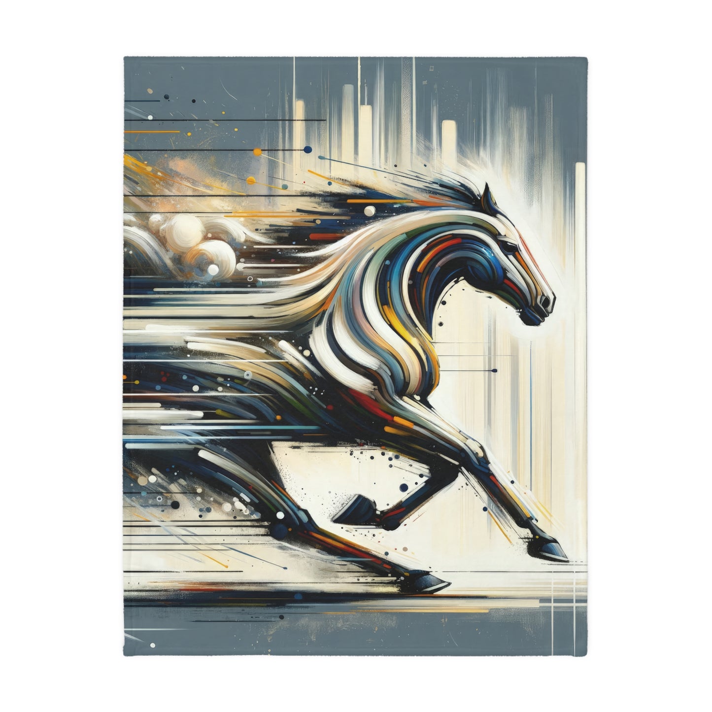 Hyperlinked Horsepower Gallop Velveteen Microfiber Blanket (Two-sided print)
