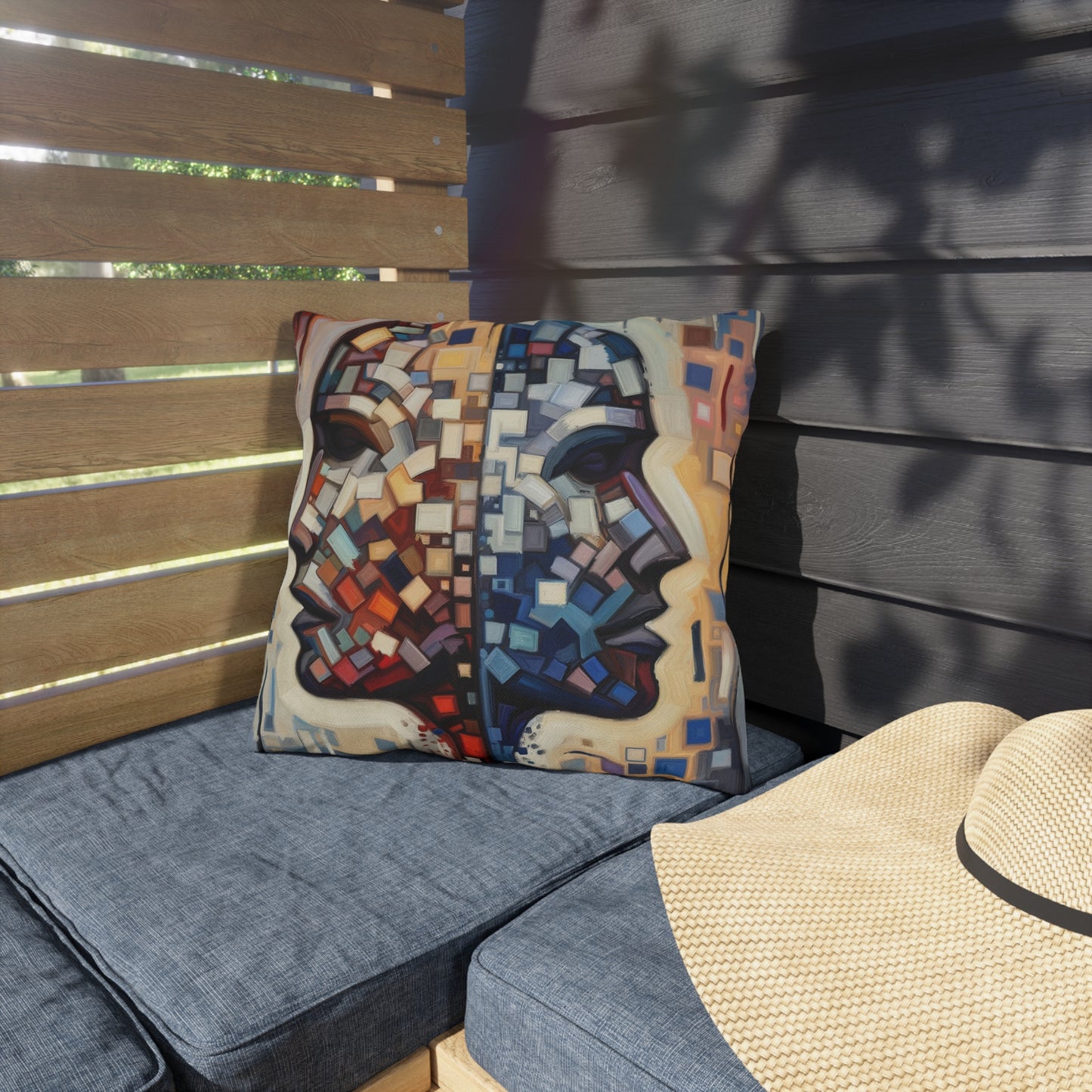 Identity Tachism Intersection Outdoor Pillows