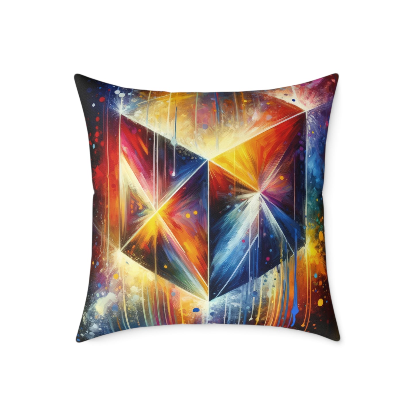 Prismatic Light Spectrum Spun Polyester Pillow