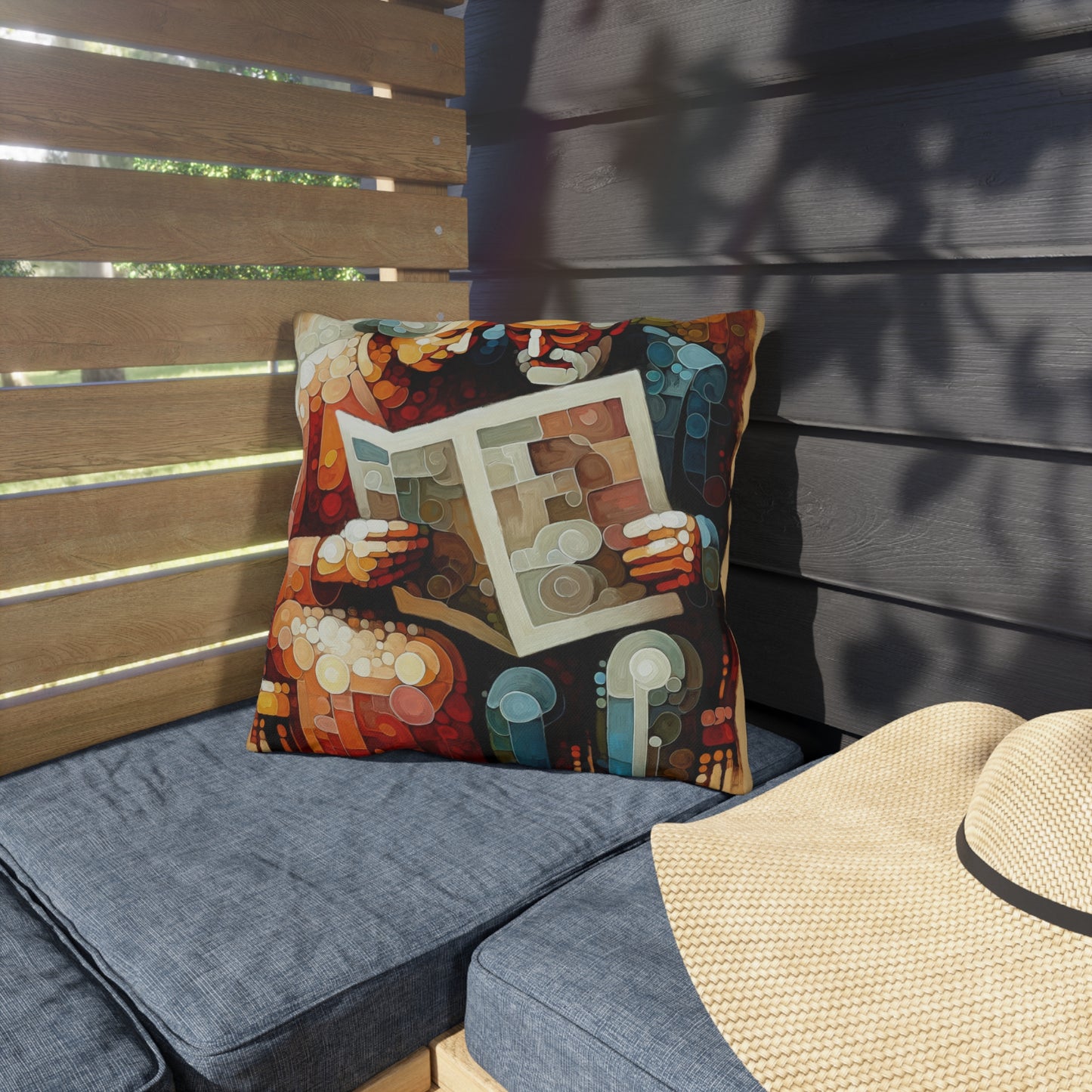 Elderly Unity Tachism Outdoor Pillows