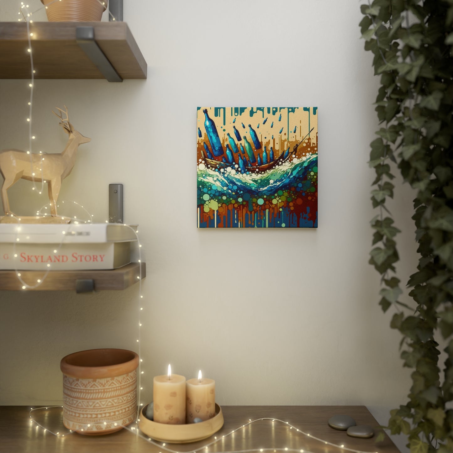 Oceanic Bottle Rescue Canvas Photo Tile
