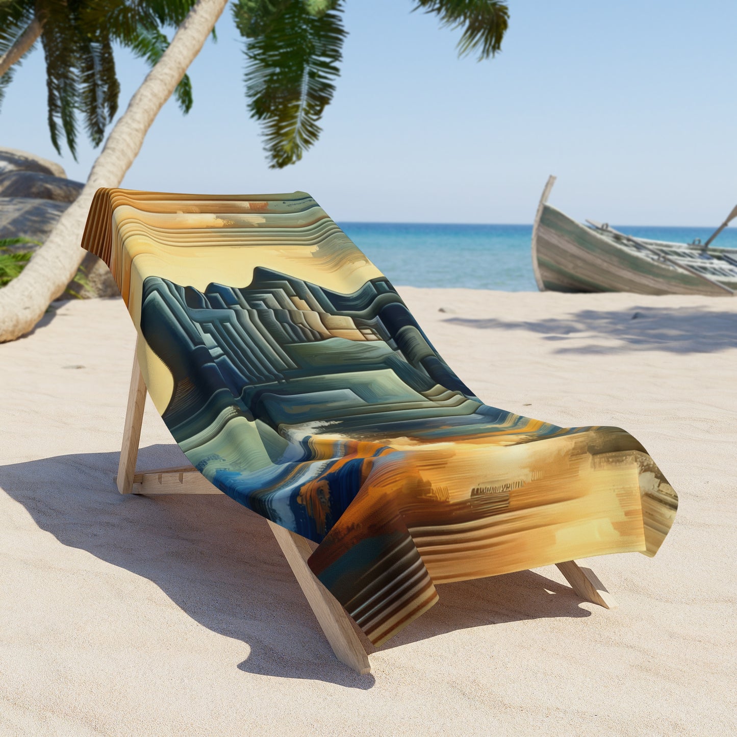 Abstract Geometric Boundaries Beach Towel