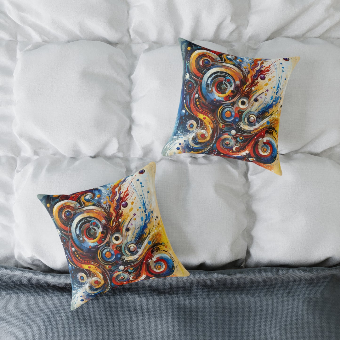 Harmonic Abstract Synergy Spun Polyester Pillow