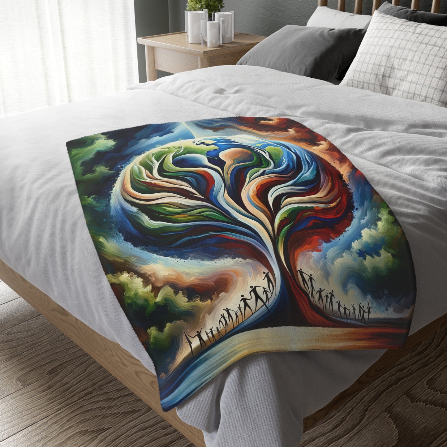 Interconnected Earth Advocates Velveteen Microfiber Blanket (Two-sided print)