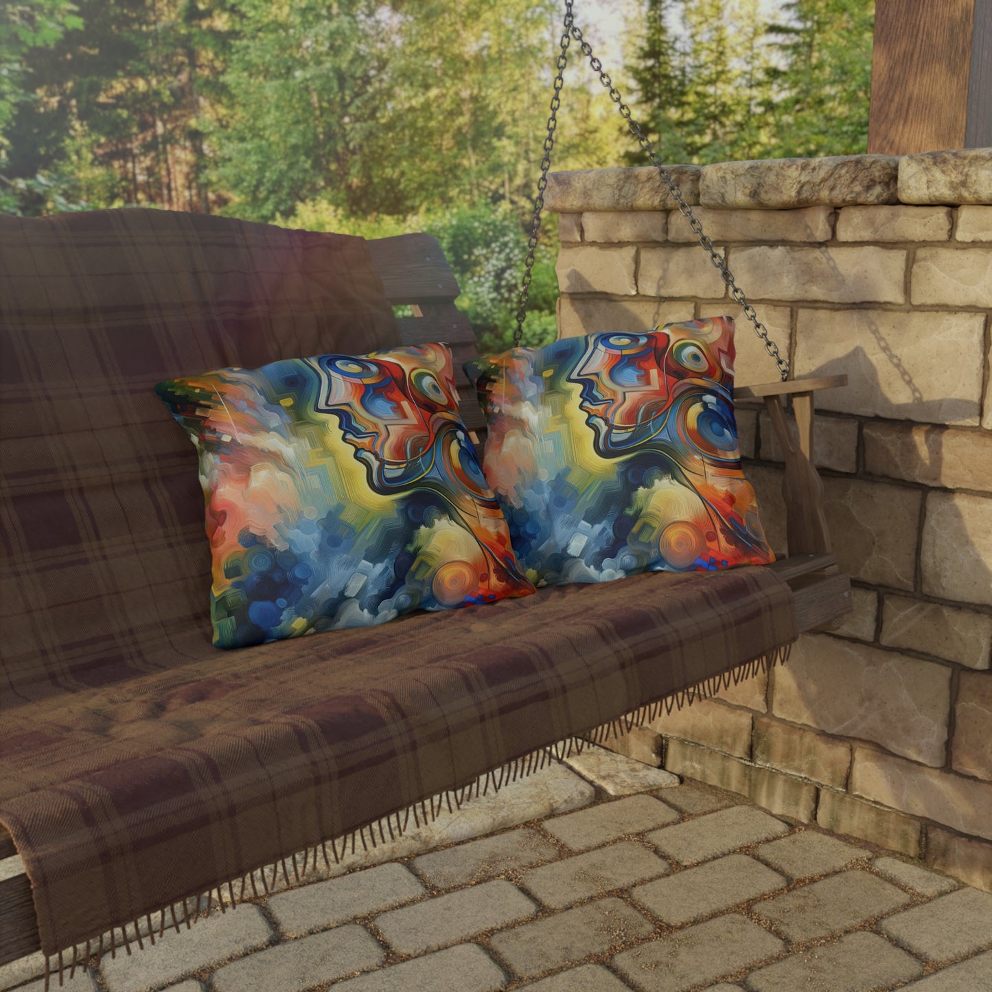 Emotional Perception Abstract Outdoor Pillows