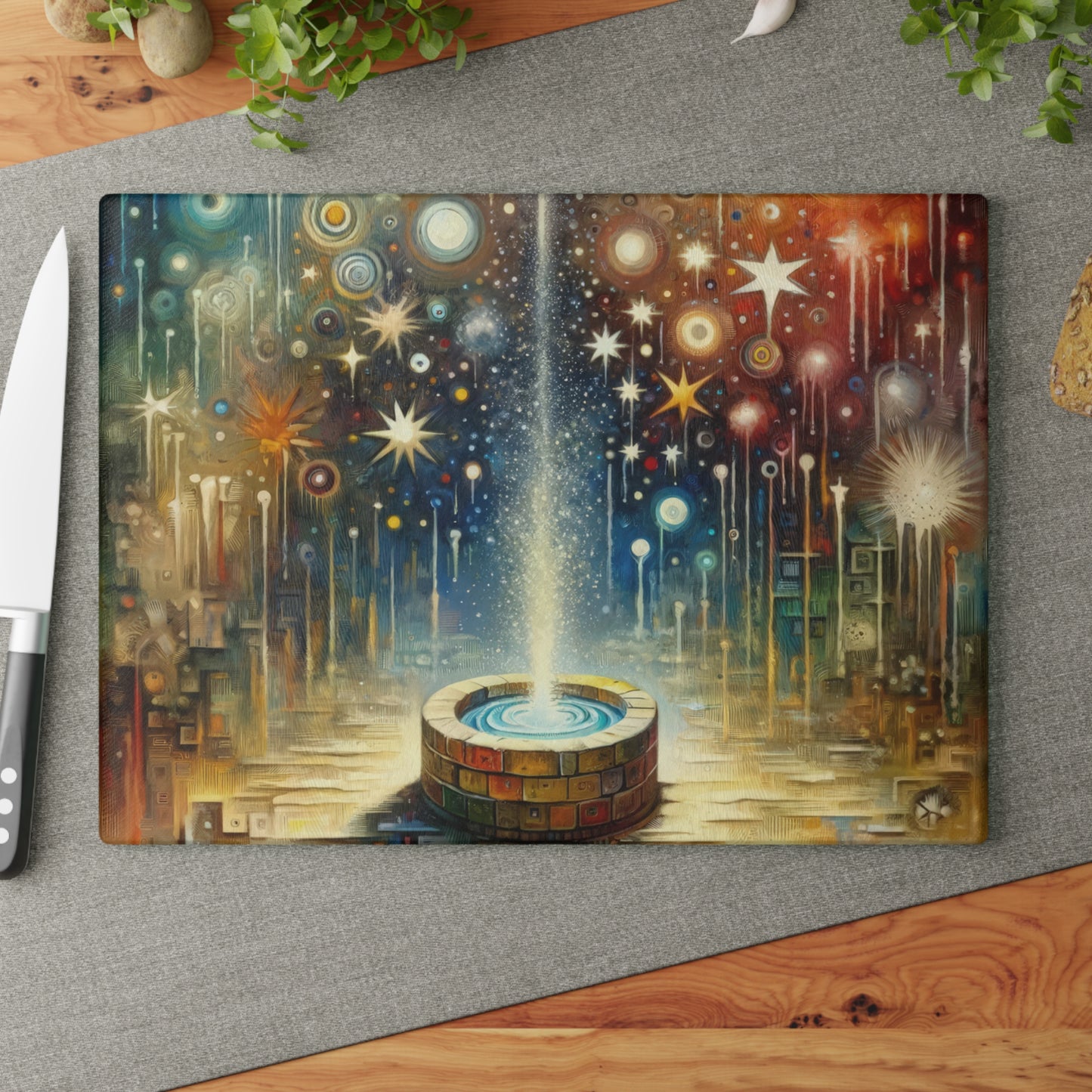 Inspiration Tachism Tribute Glass Cutting Board