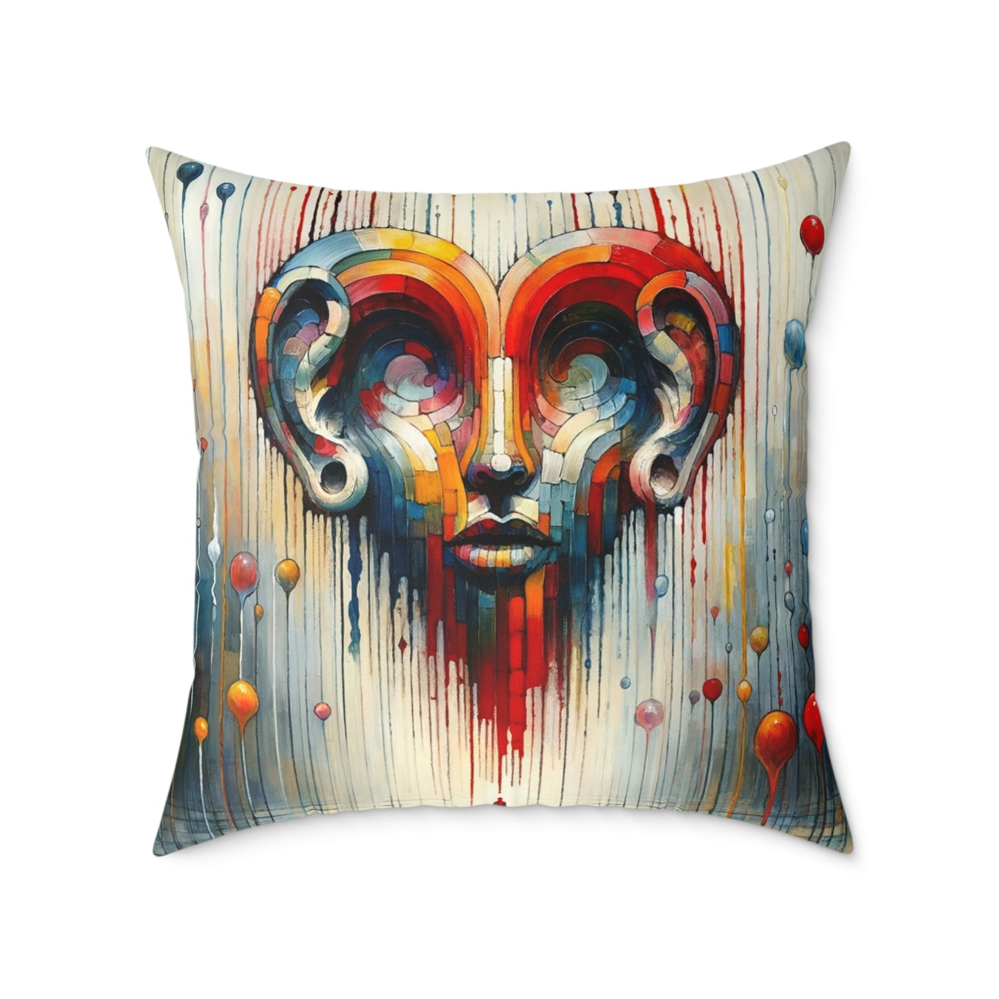 Ears Heart Expression Spun Polyester Pillow