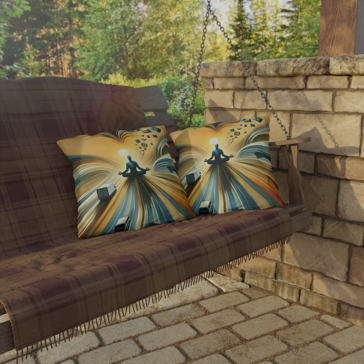 Meditative Commute Flow Outdoor Pillows