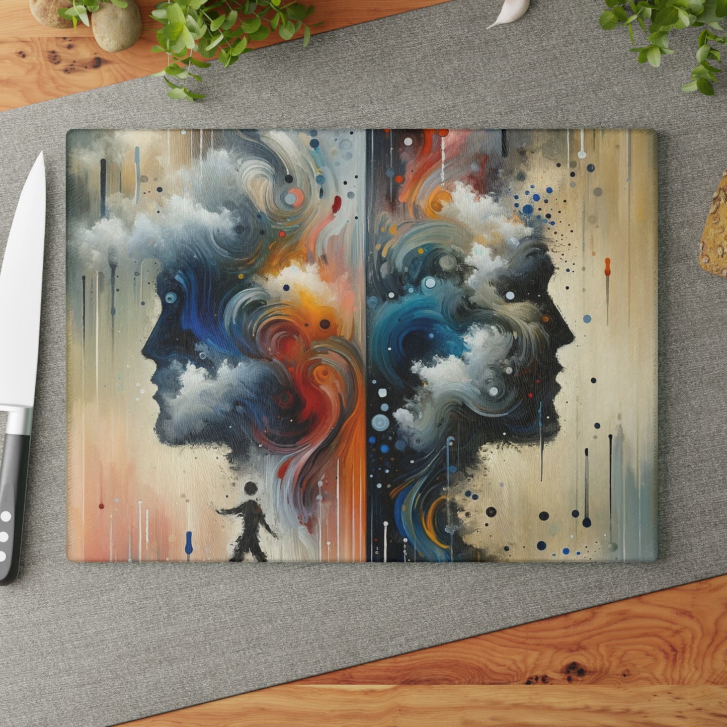 Connected Isolation Paradox Glass Cutting Board