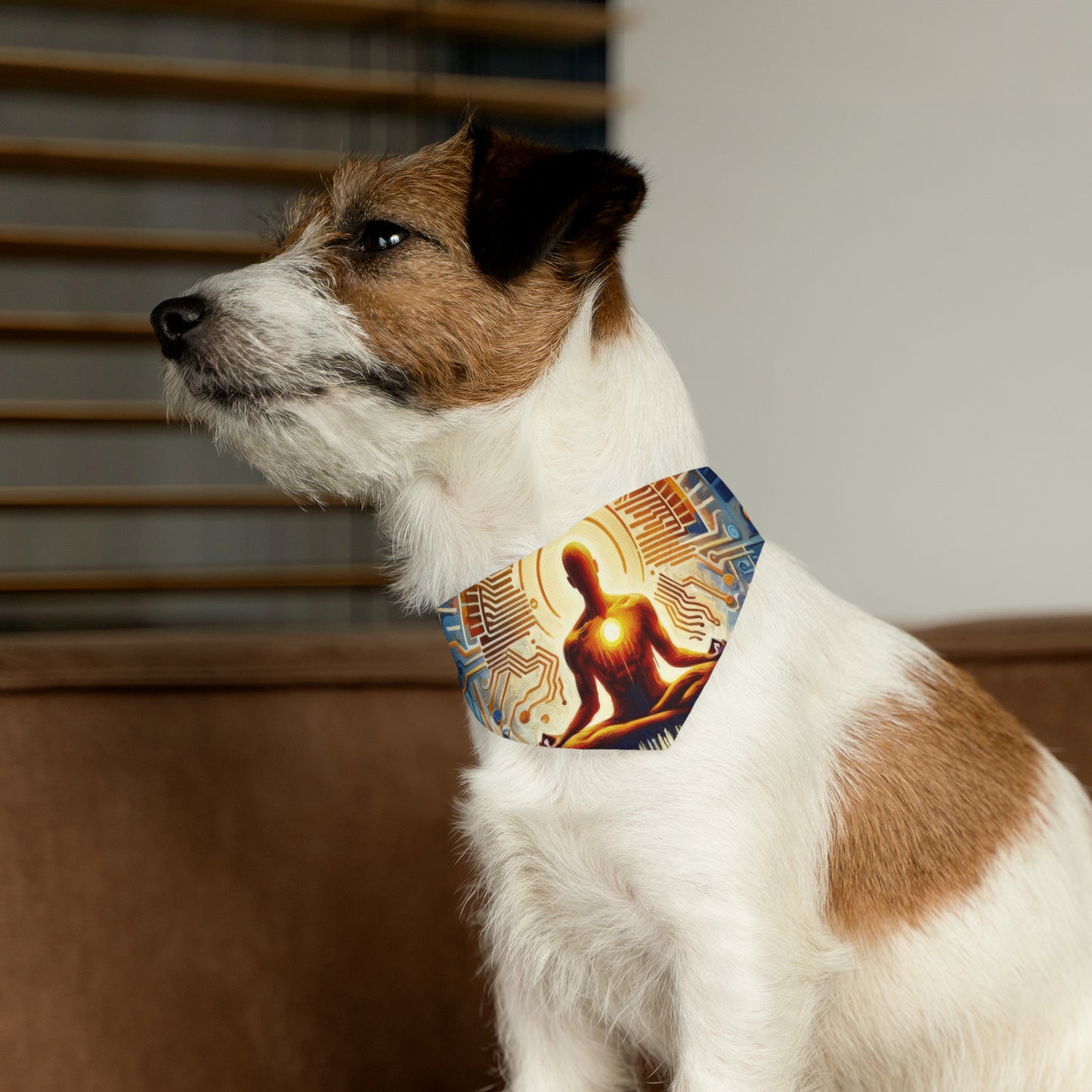 Meditative Technological Fusion Pet Bandana Collar