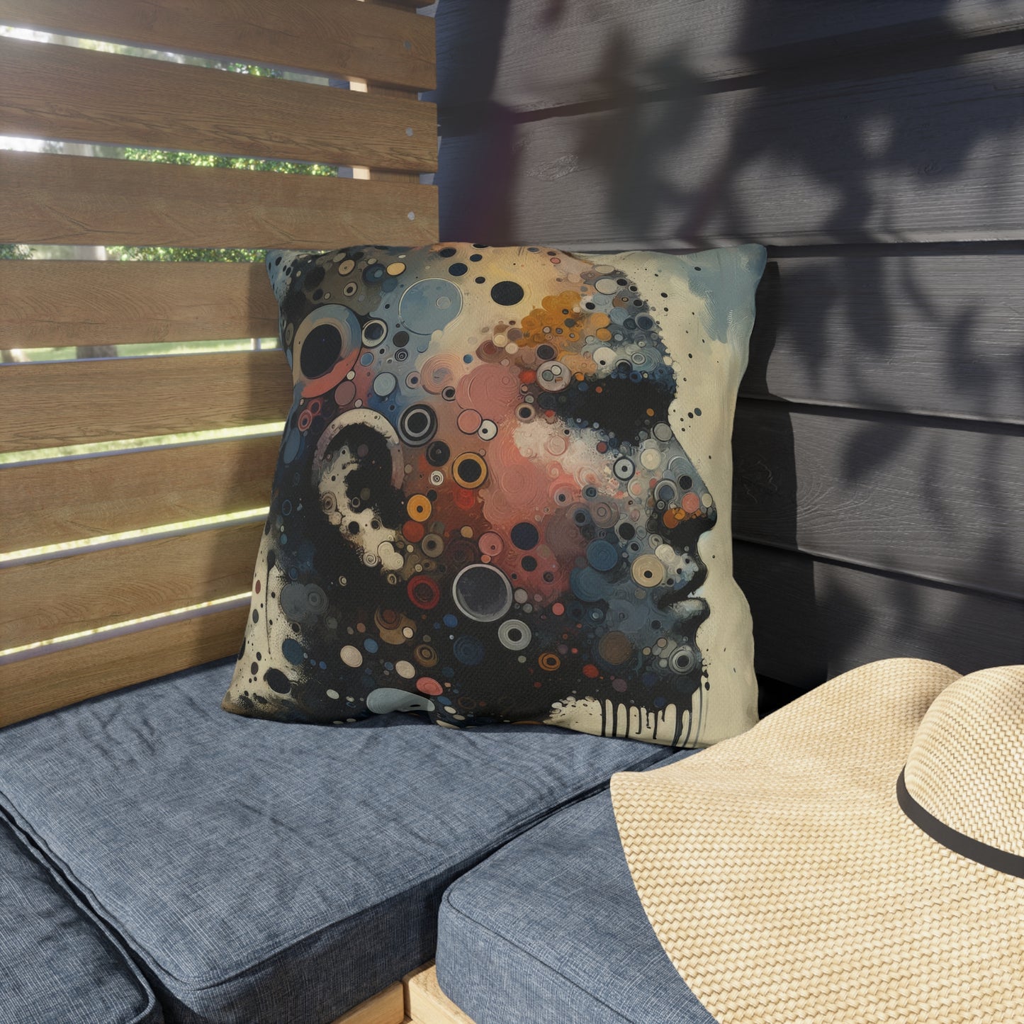 Reflective Tachism Contemplation Outdoor Pillows