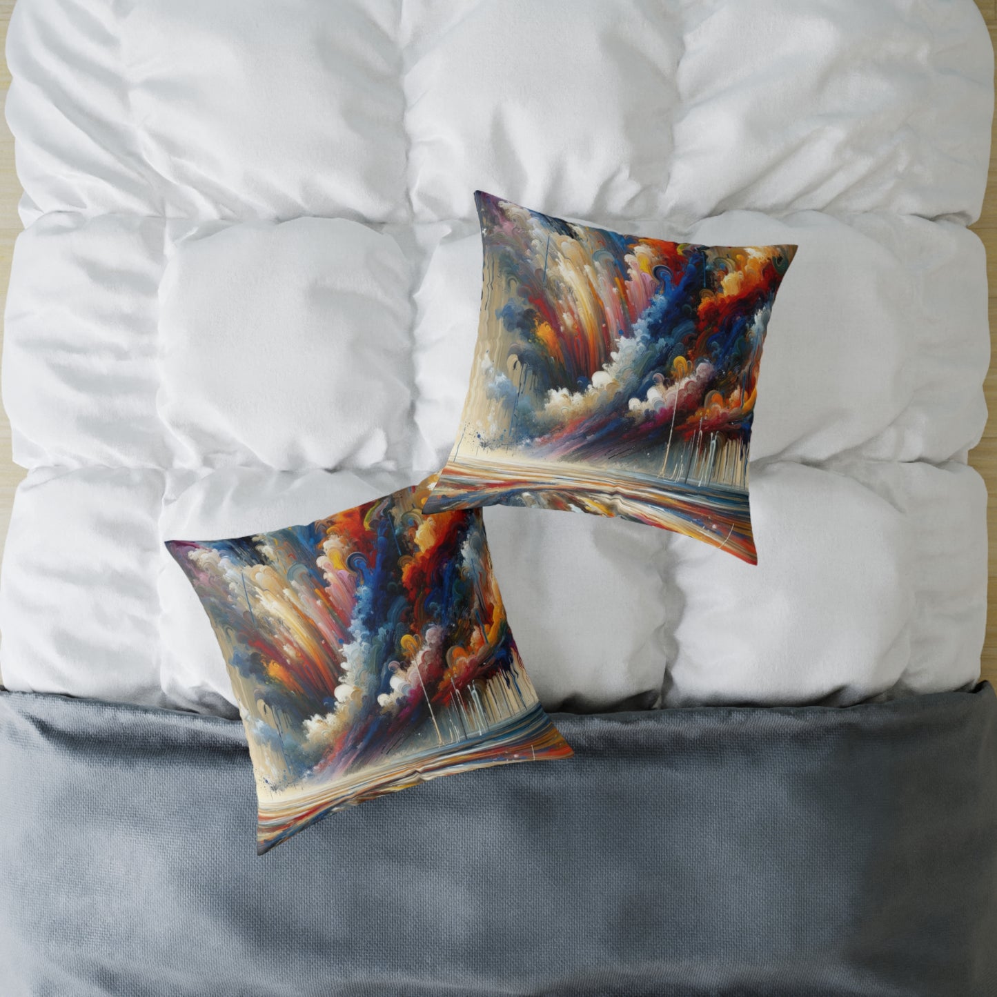 Grandiose Transformation Tachism Spun Polyester Pillow