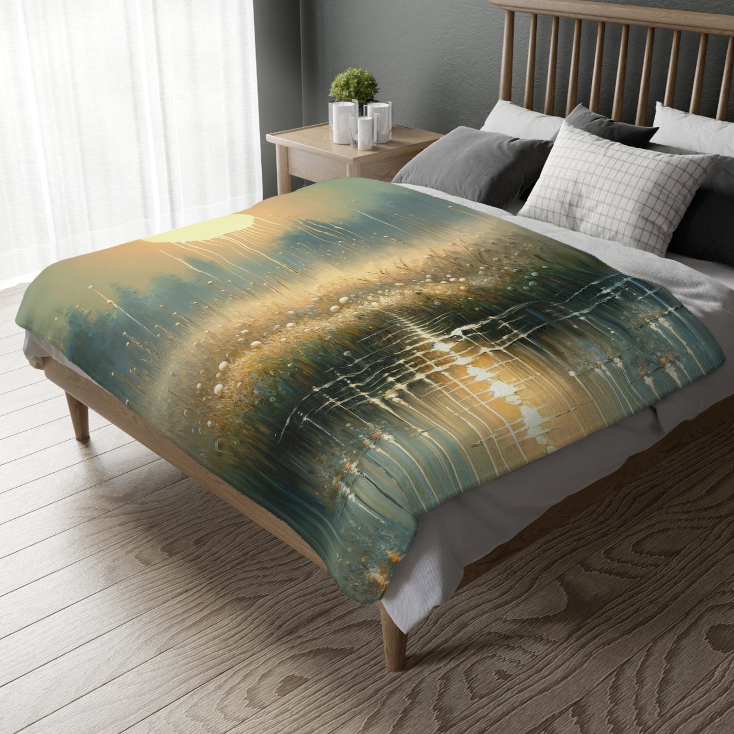 Observant Delicacy Heart Velveteen Microfiber Blanket (Two-sided print)