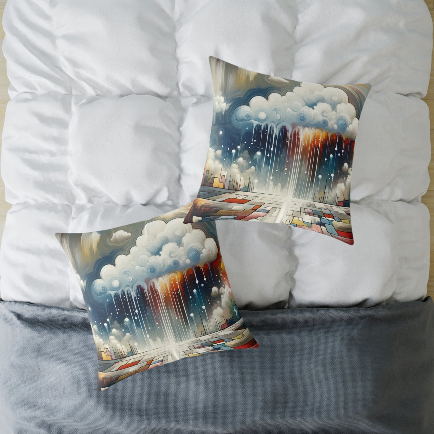 Grounding Silver Clouds Spun Polyester Pillow