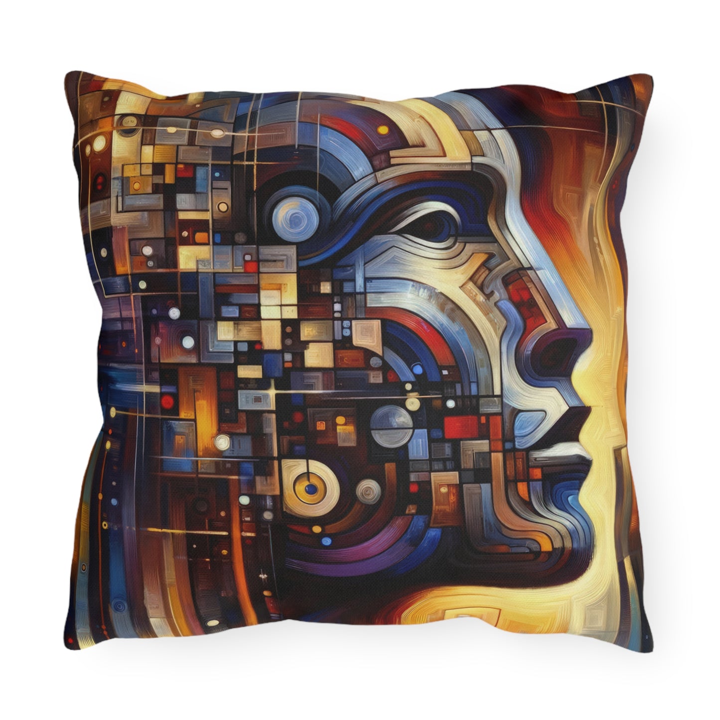 Reflective Tachism Shield Outdoor Pillows