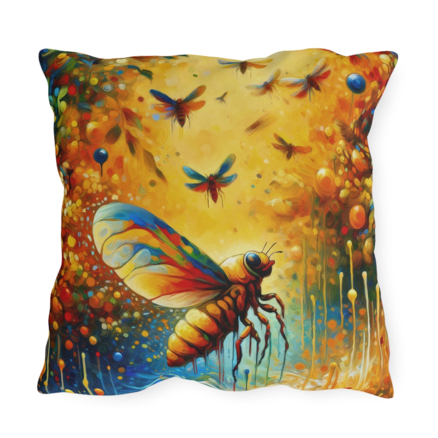 Seasonal Cicada Vibrance Outdoor Pillows